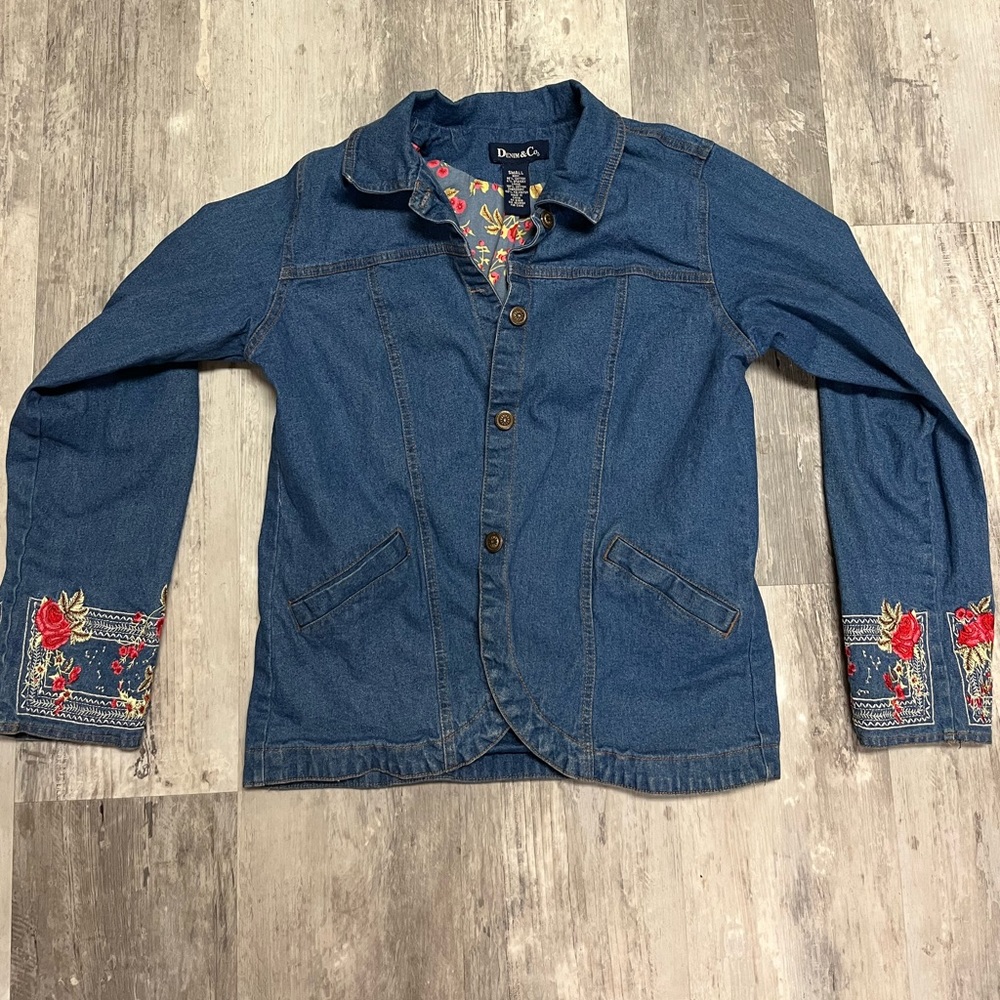 Denim&Co embroidered jean jacket